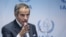 Rafael Grossi, director general of the International Atomic Energy Agency, speaks at the agency's headquarters in Vienna on September 11.