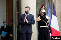 Президент Э. Макрон. Париж. 2021-жылдын 4-февралы.