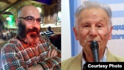 Azeri writers Seymur Baycan and Chingiz Huseynov.