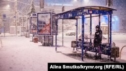 Снігопад в окупованому Сімферополі