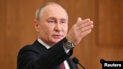 Ղազախստան - Ռուսաստանի նախագահ Վլադիմիր Պուտինը Աստանայում ասուլիսի ժամանակ, 28-ը նոյեմբերի, 2024թ.