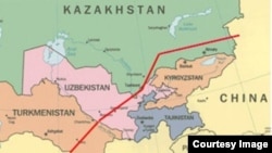 Карта газопровода Центральная Азия - Китай