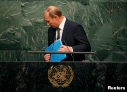 Президент Росії Володимир Путін після промови перед Генеральною асамблеєю ООН. 28 вересня 2015 року
