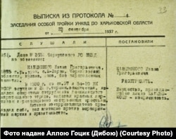 Постанова про розстріл Івана Каневського