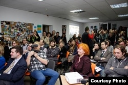 Зала Будинку вільних людей, де проходила презентація музею. Фото Олександра Волчанського