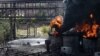 Armenia - A fire rages in the Nairit chemical plant in Yerevan, 28Aug2017.