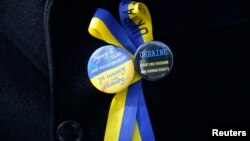 Мітингувальник у Лондоні, 14 березня 2014 року