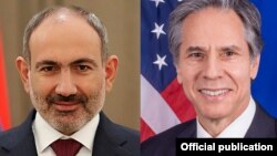 ABŞ dövlət katibi Entoni Blinken (sağda)  və Ermənistanın baş naziri Nikol Paşinyan