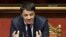 Премьер-министр Италии Маттео Ренци выступает в Сенате