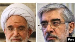 میرحسین موسوی (راست) و مهدی کروبی (چپ)