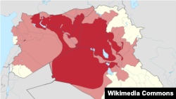 نقشه پراکندگی شبه نظامیان حکومت اسلامی یا داعش در منطقه