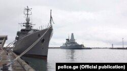 Натовские военные корабли в потийском порту, май 2018 г.