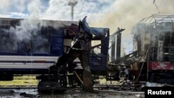 Ուկրաինա - Ռուսներն անօդաչու թռչող սարքերով հարձակվել են գնացքի վրա, արխիվ