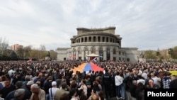 Armenia - Refugees from Nagorno-Karabakh demonstrate in Yerevan, March 29, 2025.