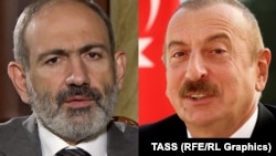 Премьер-министр Армении Никол Пашинян (слева) и президент Азербайджана Ильхам Алиев