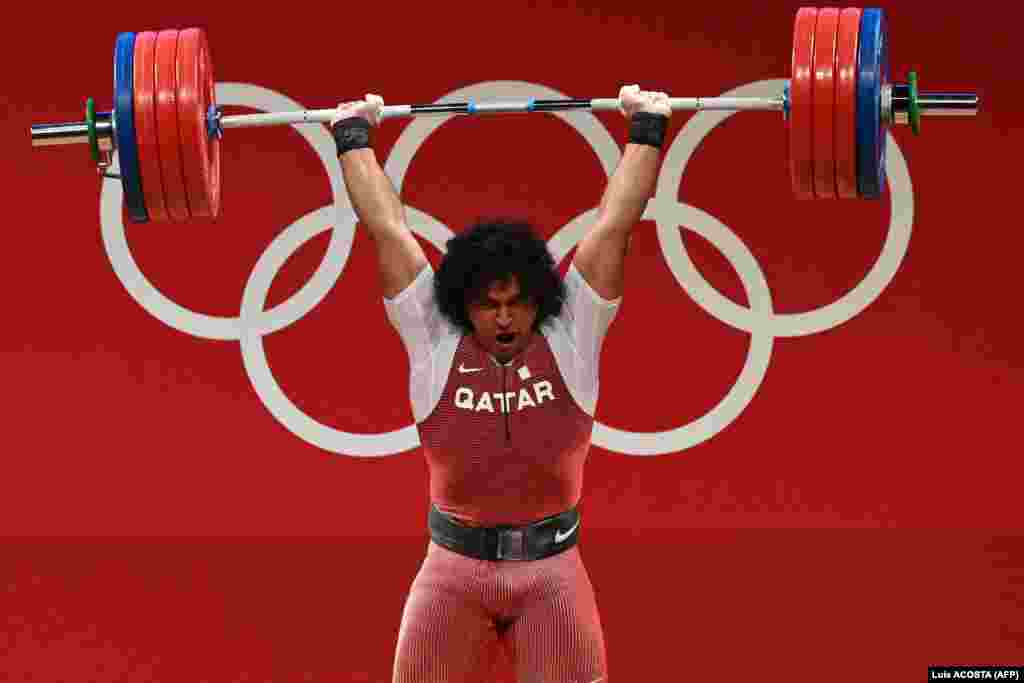 Катардын спортчусу Элбах Фарес Ибрахим түртүп көтөрүүдө мелдешке чыгар менен эле 217 килону багындырды.&nbsp;