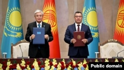 Касым-Жомарт Токаев жана Садыр Жапаров. Бишкек. 22-август, 2025-жыл.