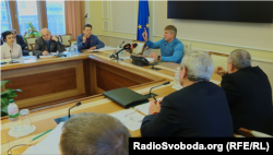 Представники колективу об’єднання «Селидіввугілля» Донецької області домоглися зустрічі з міністром енергетики та вугільної промисловості Ігорем Насаликом. Київ, 20 лютого 2018 року