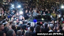 Armenia - Catholicos Garegin II addresses supporters at Zvartnots airport, Yerevan, June 11, 2025. 