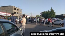 Protests questioning government's decisions are very rare in the tightly controlled Central Asian state.