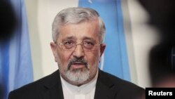 Представник Ірану в МАГАТЕ Алі Асгар Солтаніє на прес-конференції після переговорів 24 серпня 2012 року