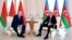 Ադրբեջանի նախագահ Իլհամ Ալիևը Բաքվում ողջունում է Բելառուսի նախագահ Ալեքսանդր Լուկաշենկոյին, 14-ը ապրիլի, 2021թ․