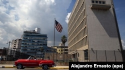 نمایی از سفارت آمریکا در هاوانا، پایتخت کوبا