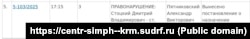 Aqmescitte Dmitriy Stotskiyge qarşı «cenkke qarşı» maddesine istinaden dava baqılğanına dair protokol, 2025 senesi iyünniñ 30-ı