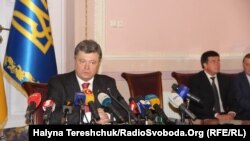 Президент України Петро Порошенко під час свого візиту до Львова, 3 жовтня 2014 року