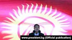 Ղրղըզստանի նախագահ Սադիր Ժապարովը հանրապետության 30-ամյակին նվիրված միջոցառմանը, Տալասի հովիտ, 29 օգոստոսի, 2021թ.