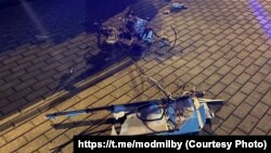 Рэшткі зьбітага ў Менску бесьпілётніка, 29 ліпеня 2025 году