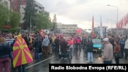 Протесты в Македонии против формирования правительства. Скопье, 4 апреля 2017 года.