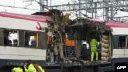 یکی از قطارهای منفجر شده در زمان حمله تروریستی به مادرید که سه سال پیش انجام شد.