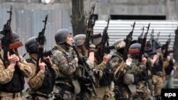 پلیس در بیشکک پایتخت قرقزیستان