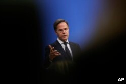 Генсекретарь НАТО Марк Рютте на пресс-конференции в штаб-квартире Североатлантического союза. Брюссель, 21 мая 2025 года