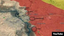 Мосулерчу "нохчийн тIемалойн штабехь" карийна карта.