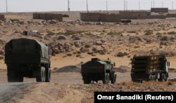 Сириядагы орусиялык аскерлердин автокербени.