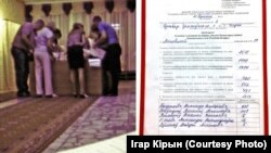 Падлік галасоў і выніковы пратакол галасаваньня на ўчастку ў Глуску