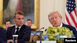 Эммануэль Макрон и Дональд Трамп