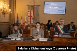 Сьвятлана Ціханоўская ў гарадзкой радзе Балёньні