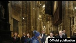 Նիկոլ Փաշինյանը և Աննա Հակոբյանը Միլանի կաթոլիկ տաճարում, Իտալիա, 21-ը նոյեմբերի, 2019թ,