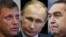 Главарь группировки «ДНР» Александр Захарченко (слева), президент России Владимир Путин (в центре) и главарь группировки «ЛНР» Игорь Плотницкий 