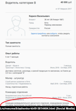 Кирилл Блаженко искал работу водителем в 2017 году в Ялте