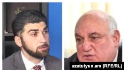 Глава Государственной контрольной службы Давид Санасарян (слева) и ректор ЕГУ Арам Симонян