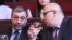 Лидеры партии «Свободные демократы», депутаты парламента Хачатур Кокобелян (справа) и Александр Арзуманян во время съезда партии «Наследие», Ереван, 16 марта 2012 г.  