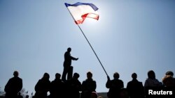 تظاهراتی در هواداری از روسیه در شبه‌جزیره کریمه اوکراین