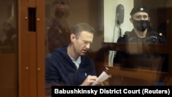 Олексій Навальний на суді над ним у Москві, 12 лютого 2021 року