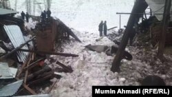 Cход снежной лавины в Сангворе