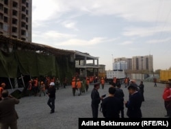 Рухнувшее строение. 23 октября 2017 года