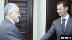 دیدار علاء‌الدین بروجردی، نماینده مجلس ایران، با بشار اسد در سوریه